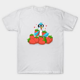 The bird stole the strawberry T-Shirt